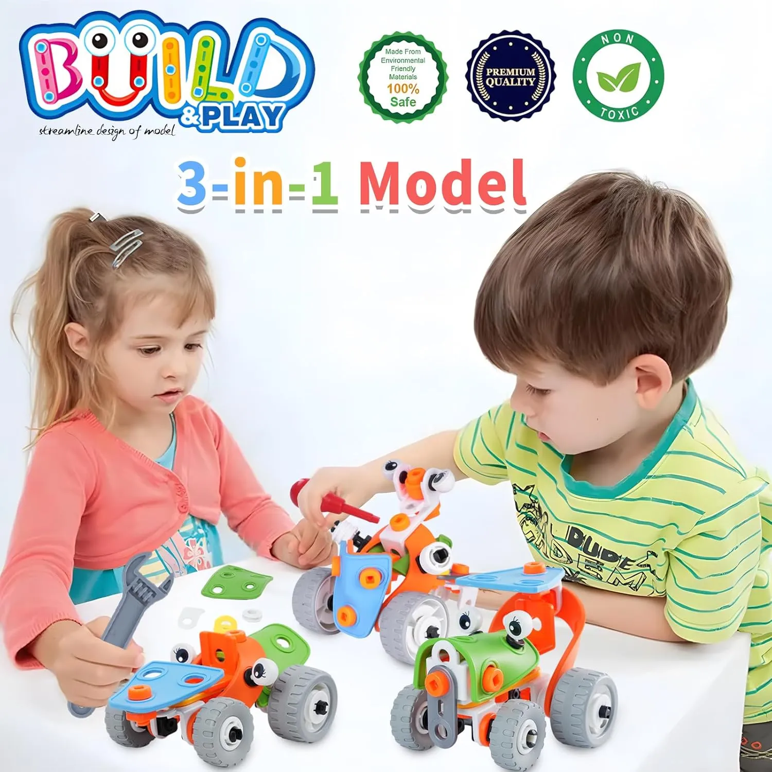 3In1 Blocks Build & Play | 62Pcs