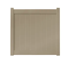 5' x 5' Khaki Single Swing Vinyl Gate