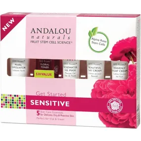 Andalou Naturals 1000 Roses Get Started Kit, Sensitive, 5 Piece Kit