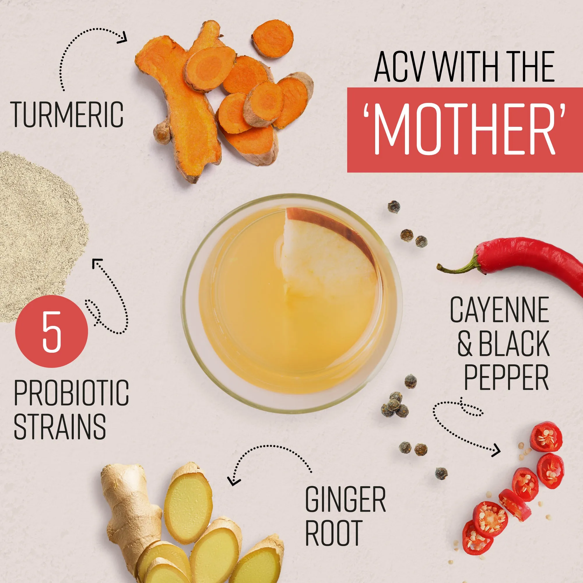 Apple Cider Vinegar Complex, 180 Vegan ACV Capsules With The Mother & Prebiotics