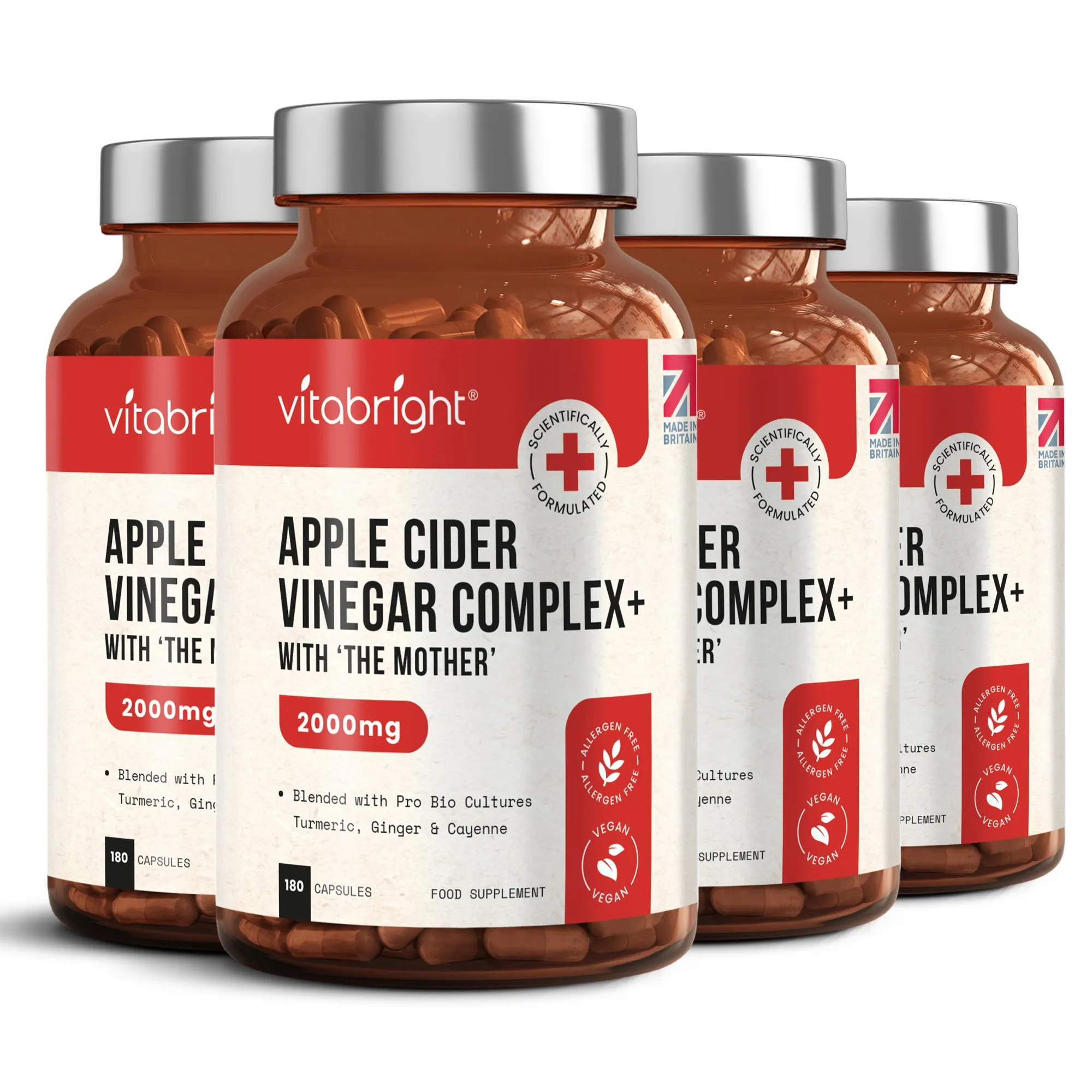 Apple Cider Vinegar Complex with Inulin, Probiotics, Turmeric, Ginger & Cayenne Pepper