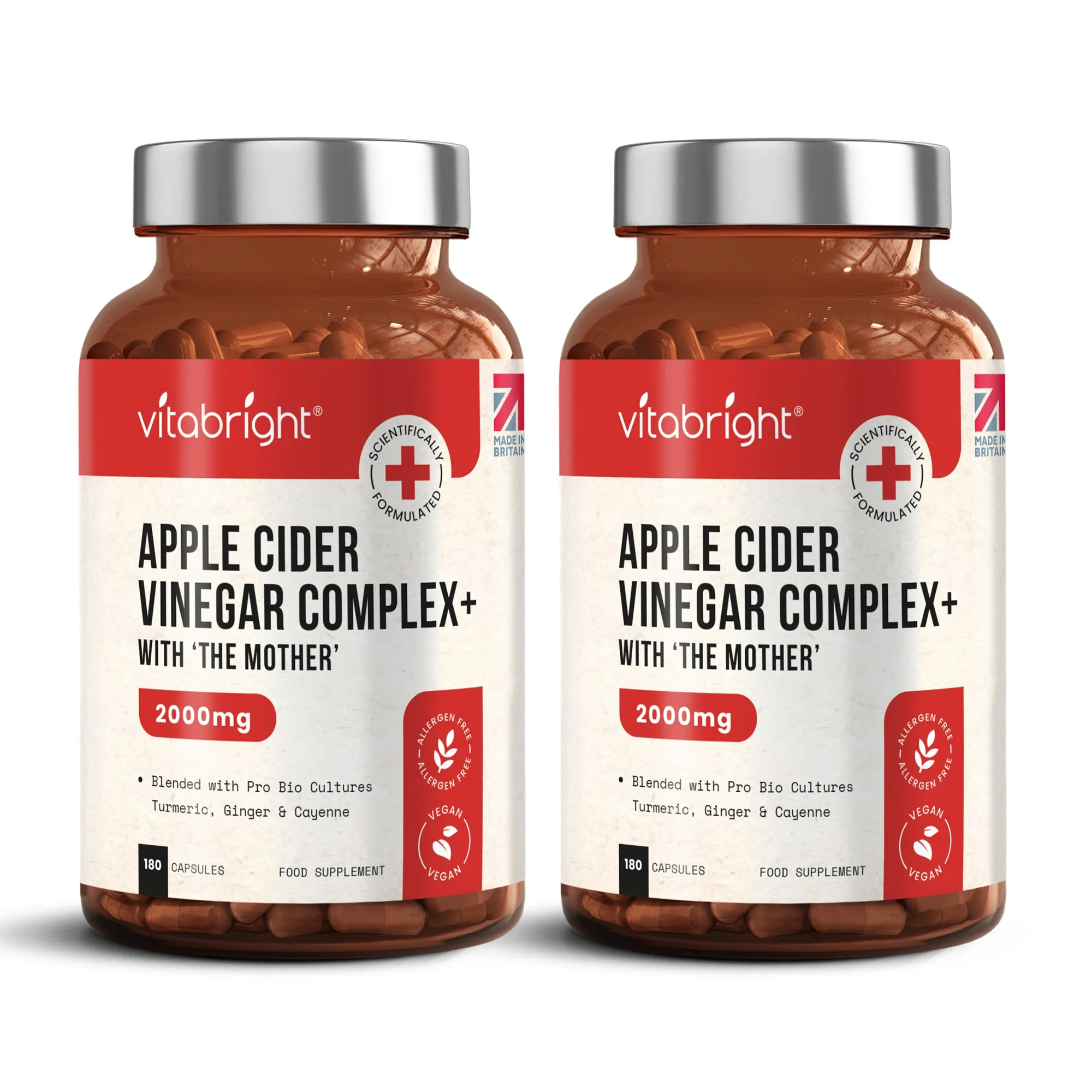 Apple Cider Vinegar Complex with Inulin, Probiotics, Turmeric, Ginger & Cayenne Pepper