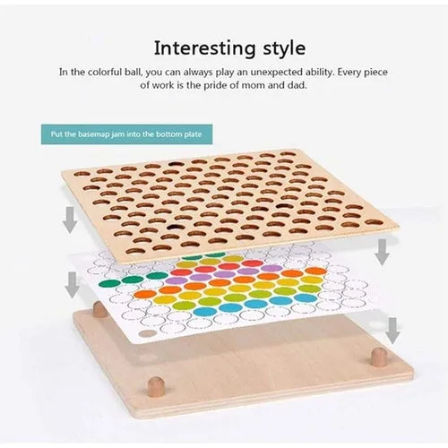 Beads Puzzle Board for Hands Brain Training | Fine Motor Skills Montessori set for Kids 3 