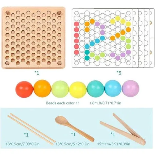 Beads Puzzle Board for Hands Brain Training | Fine Motor Skills Montessori set for Kids 3 