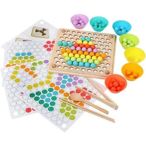 Beads Puzzle Board for Hands Brain Training | Fine Motor Skills Montessori set for Kids 3 