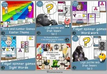 Bell Ringers, Brain Breaks, Games and Puzzles HUGE bundle 16 resources