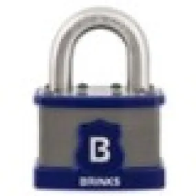 Brinks Commercial 50mm Commercial Laminated Steel Padlock - TPE Jacket and Hardened Boron Steel Shackle