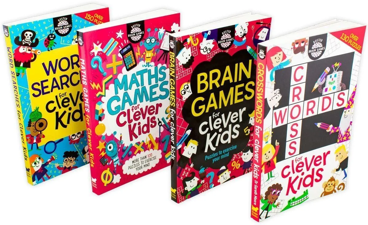 Buster Brain Games for Clever Kids 4 Book Collection By Dr Gareth Moor