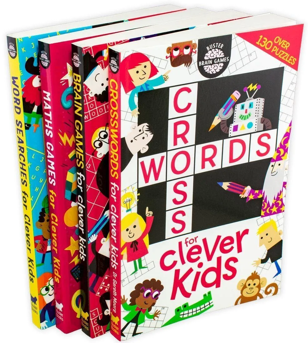 Buster Brain Games for Clever Kids 4 Book Collection By Dr Gareth Moor