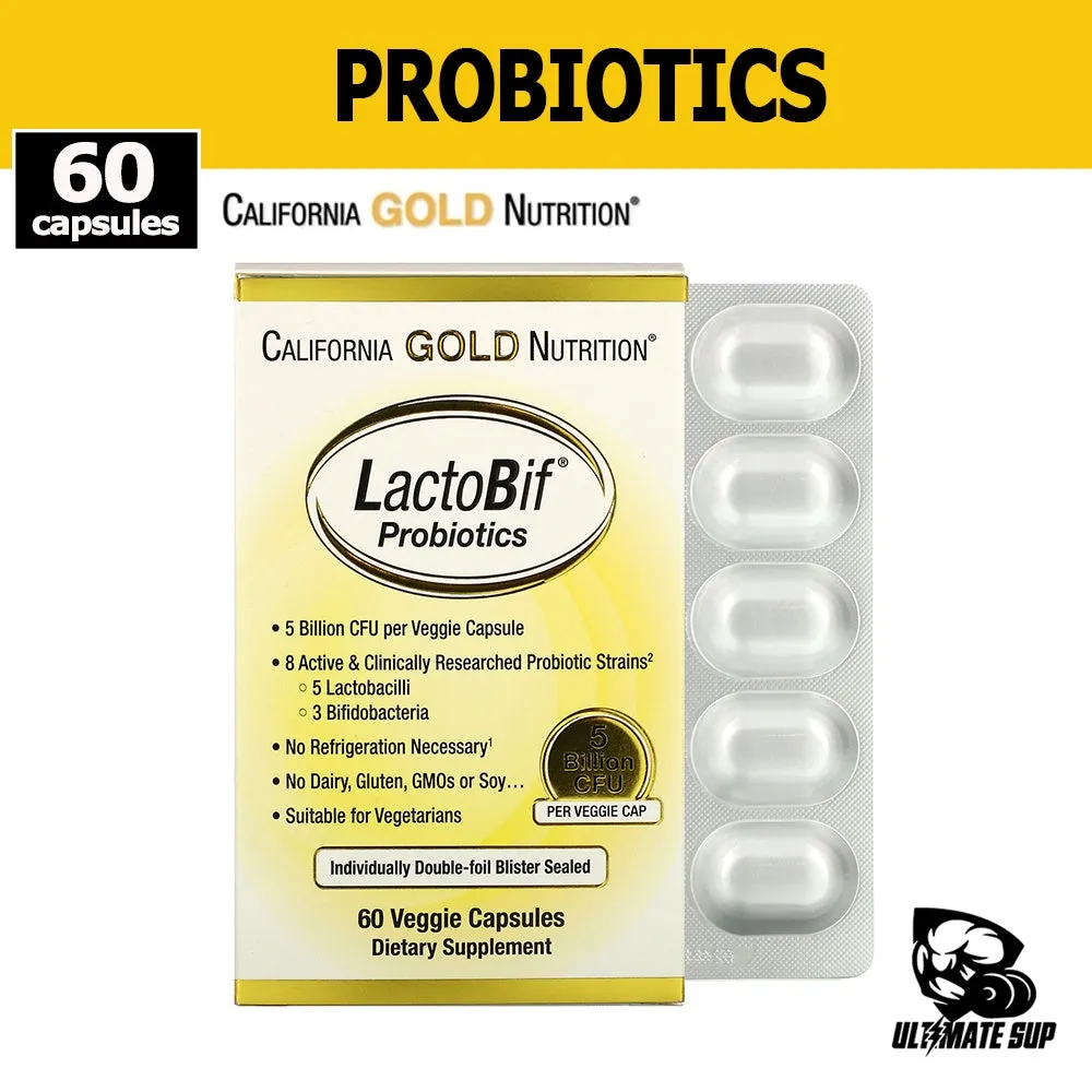 California Gold Nutrition, LactoBif Probiotics, 5 Billion CFU, 60 Veggie Capsules