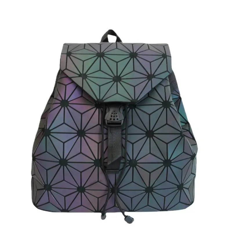 Casual Fashion Women's Backpack With Luminous Geometric Pattern For School