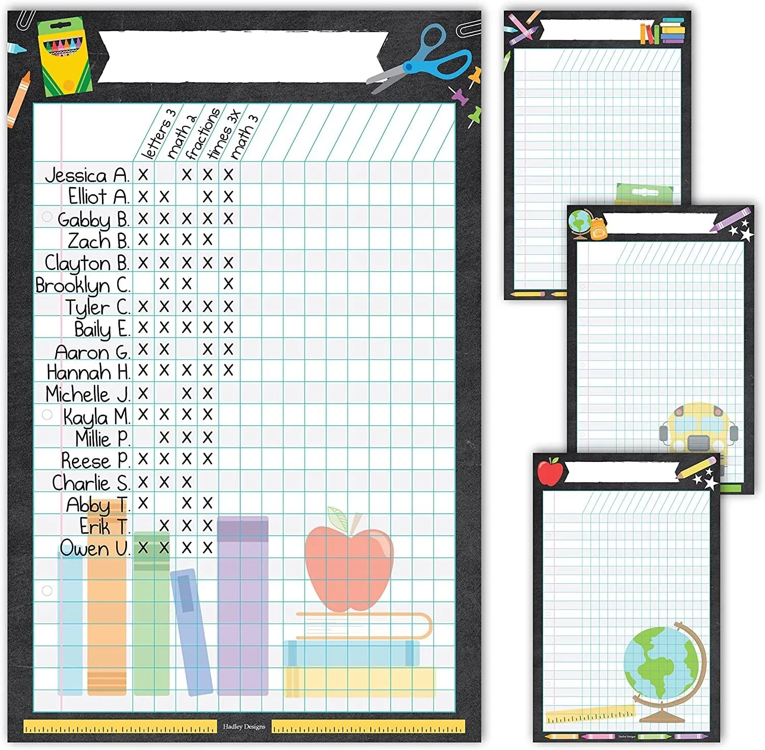 Colorful Homework Trackers