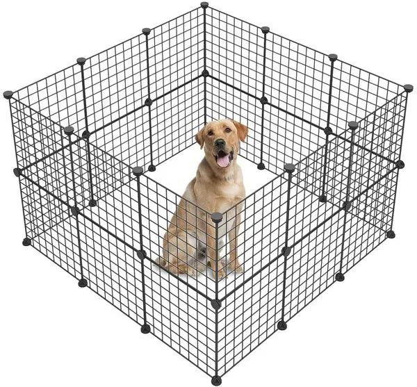 DIY Cage Playpen Fence Small Animal Cage System for Indoor Outdoor (Metal 4cm)