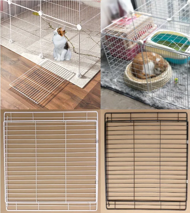 DIY Cage Playpen Fence Small Animal Cage System for Indoor Outdoor (Metal 4cm)