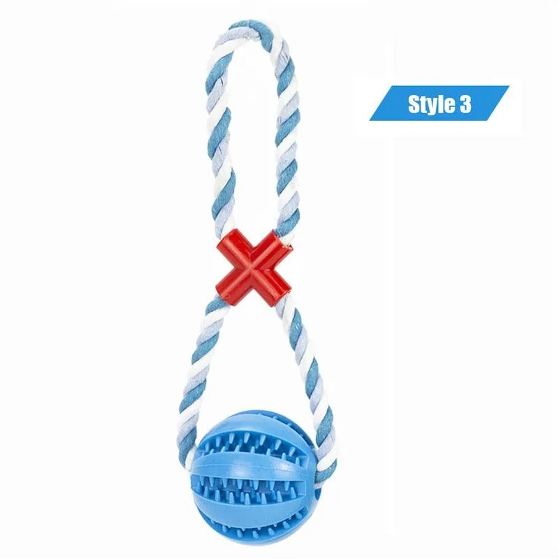 Dog Interactive Hemp Rope Rubber Balls