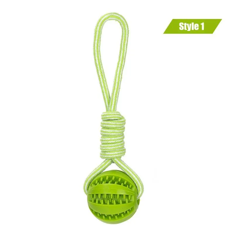 Dog Interactive Hemp Rope Rubber Balls