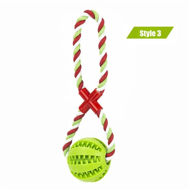 Dog Interactive Hemp Rope Rubber Balls