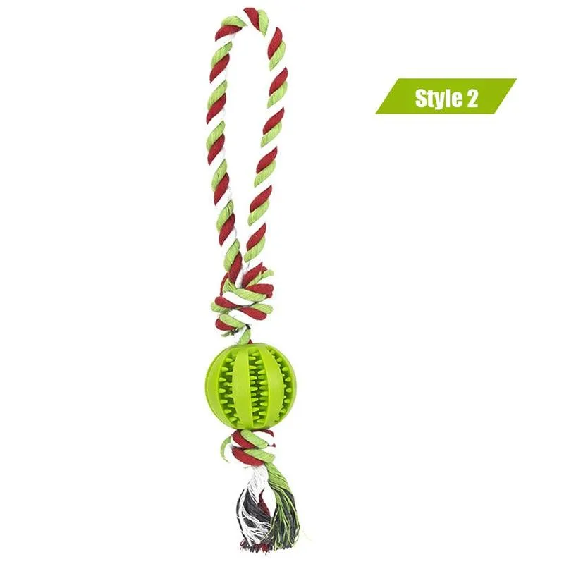 Dog Interactive Hemp Rope Rubber Balls