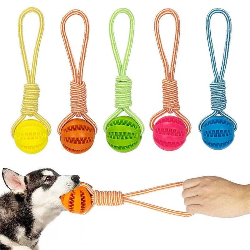 Dog Interactive Hemp Rope Rubber Balls