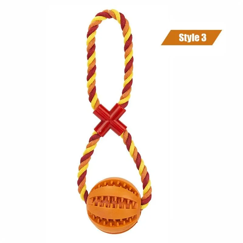 Dog Interactive Hemp Rope Rubber Balls