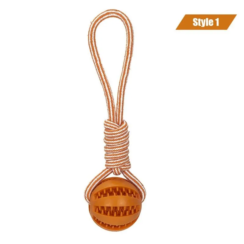 Dog Interactive Hemp Rope Rubber Balls