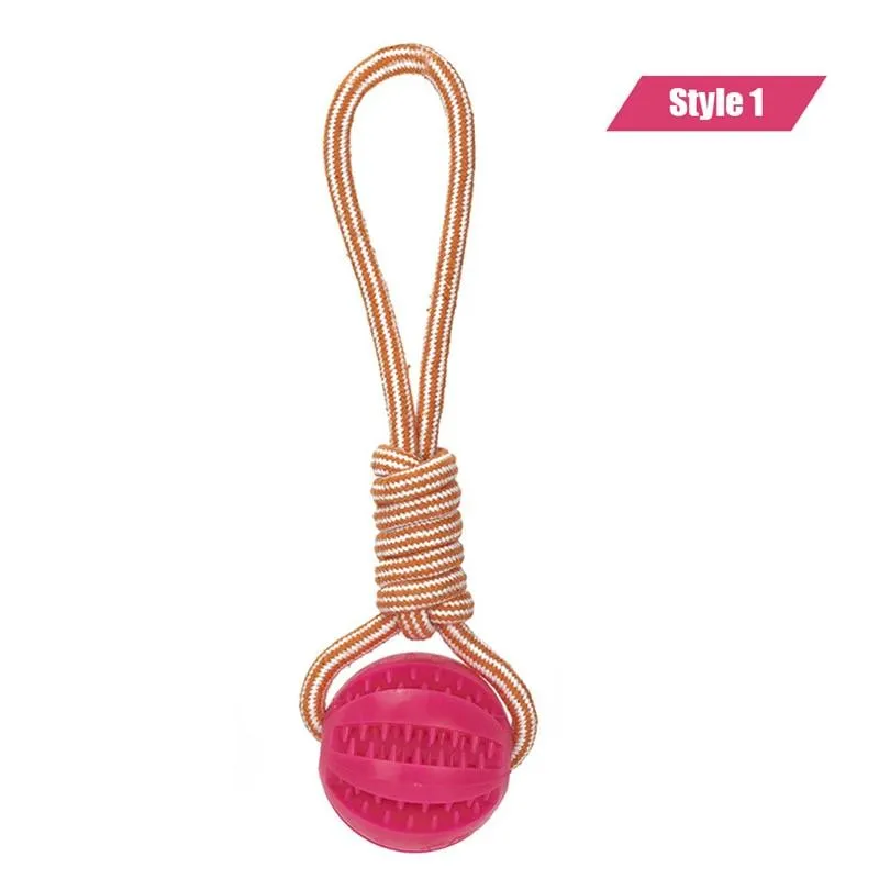 Dog Interactive Hemp Rope Rubber Balls