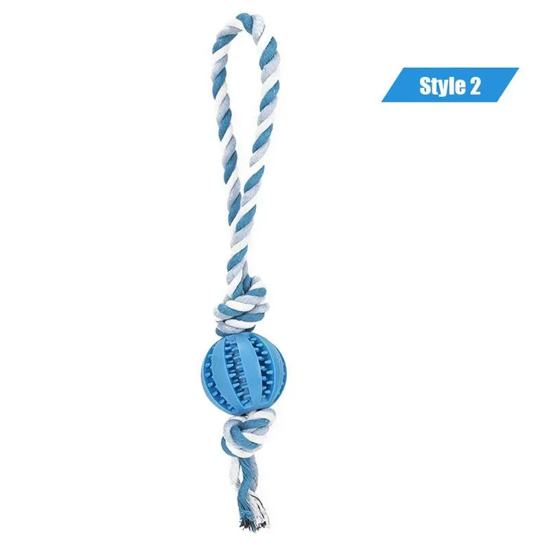 Dog Interactive Hemp Rope Rubber Balls