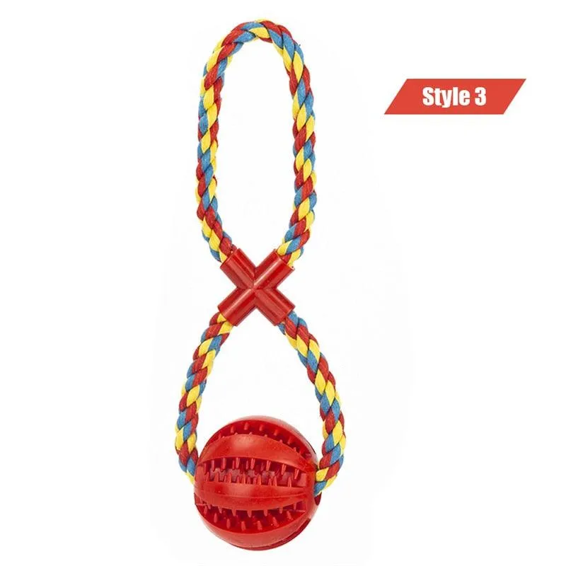 Dog Interactive Hemp Rope Rubber Balls