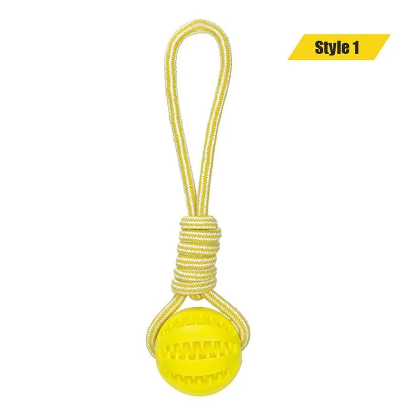 Dog Interactive Hemp Rope Rubber Balls