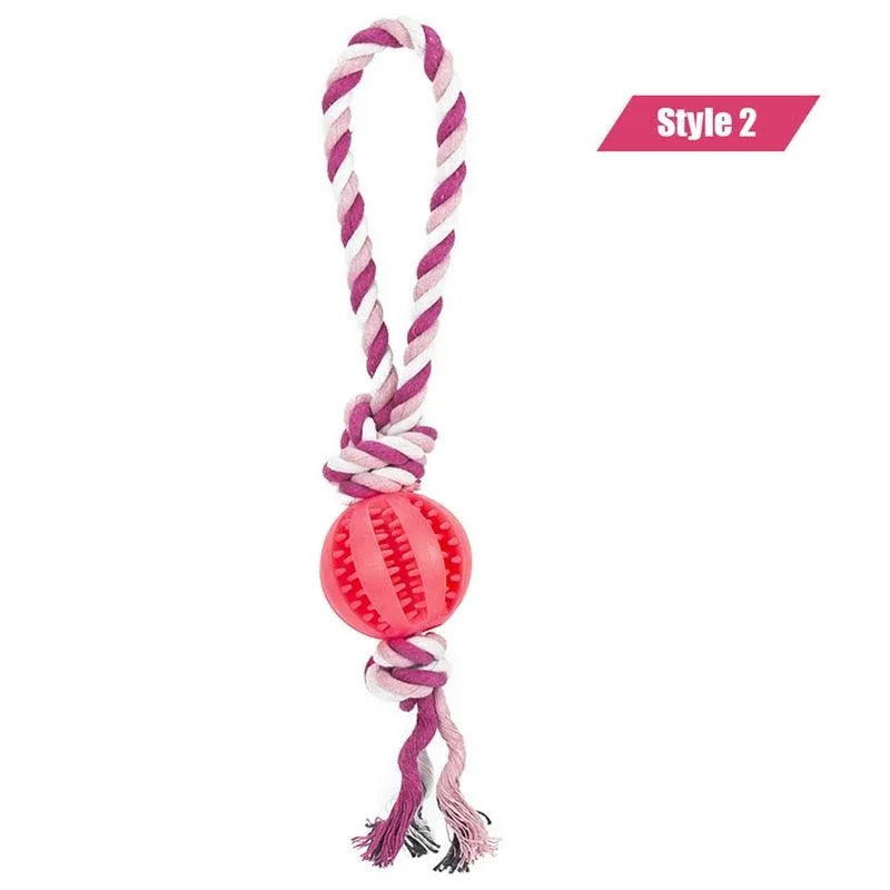 Dog Interactive Hemp Rope Rubber Balls