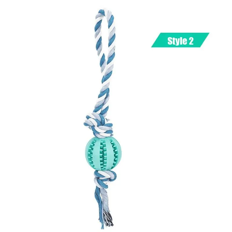 Dog Interactive Hemp Rope Rubber Balls