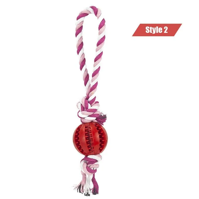 Dog Interactive Hemp Rope Rubber Balls