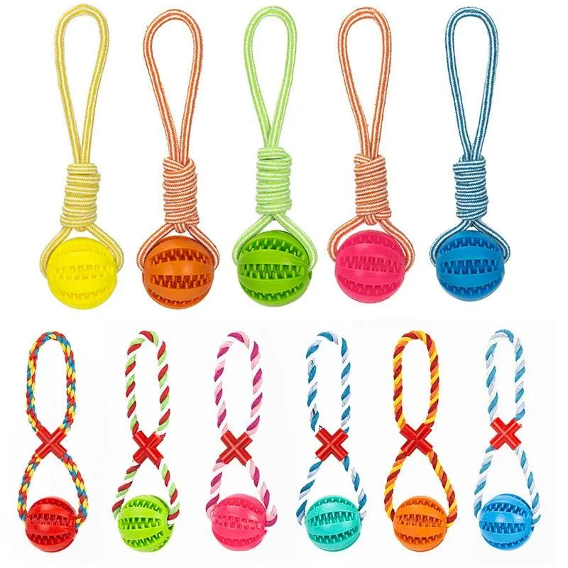 Dog Interactive Hemp Rope Rubber Balls