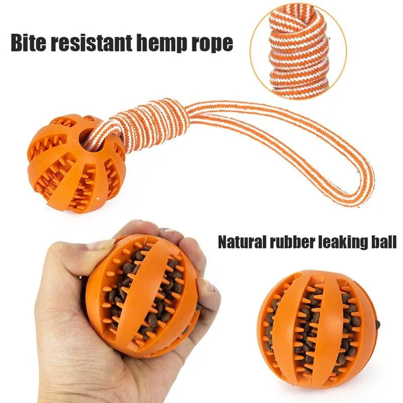 Dog Interactive Hemp Rope Rubber Balls