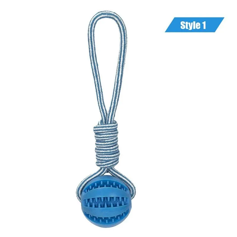 Dog Interactive Hemp Rope Rubber Balls