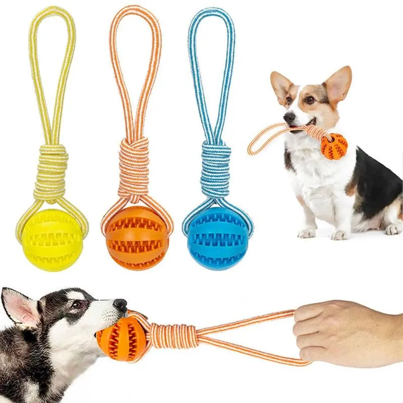 Dog Interactive Hemp Rope Rubber Balls