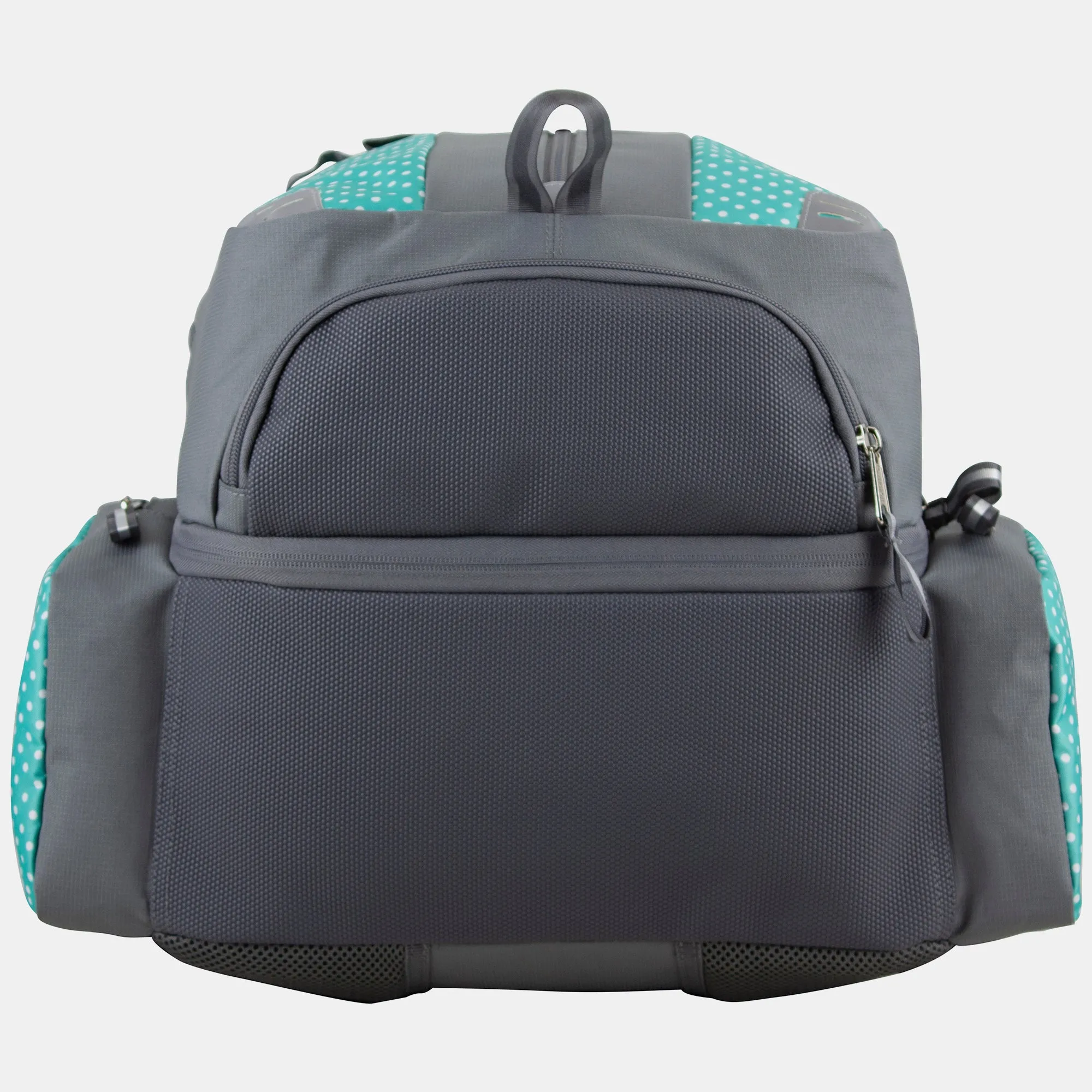 Eastsport Oversized Expandable Backpack with Removable Easy Wash Bag Dots Aqua Grey