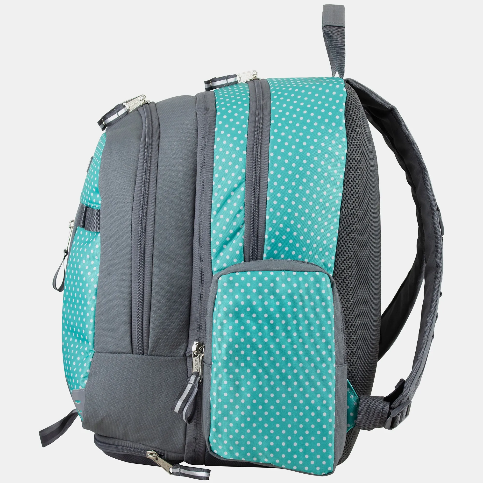 Eastsport Oversized Expandable Backpack with Removable Easy Wash Bag Dots Aqua Grey