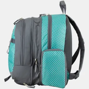 Eastsport Oversized Expandable Backpack with Removable Easy Wash Bag Dots Aqua Grey