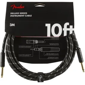 Fender Deluxe Series Instrument Cable, Straight/ Straight 10' - Black Tweed