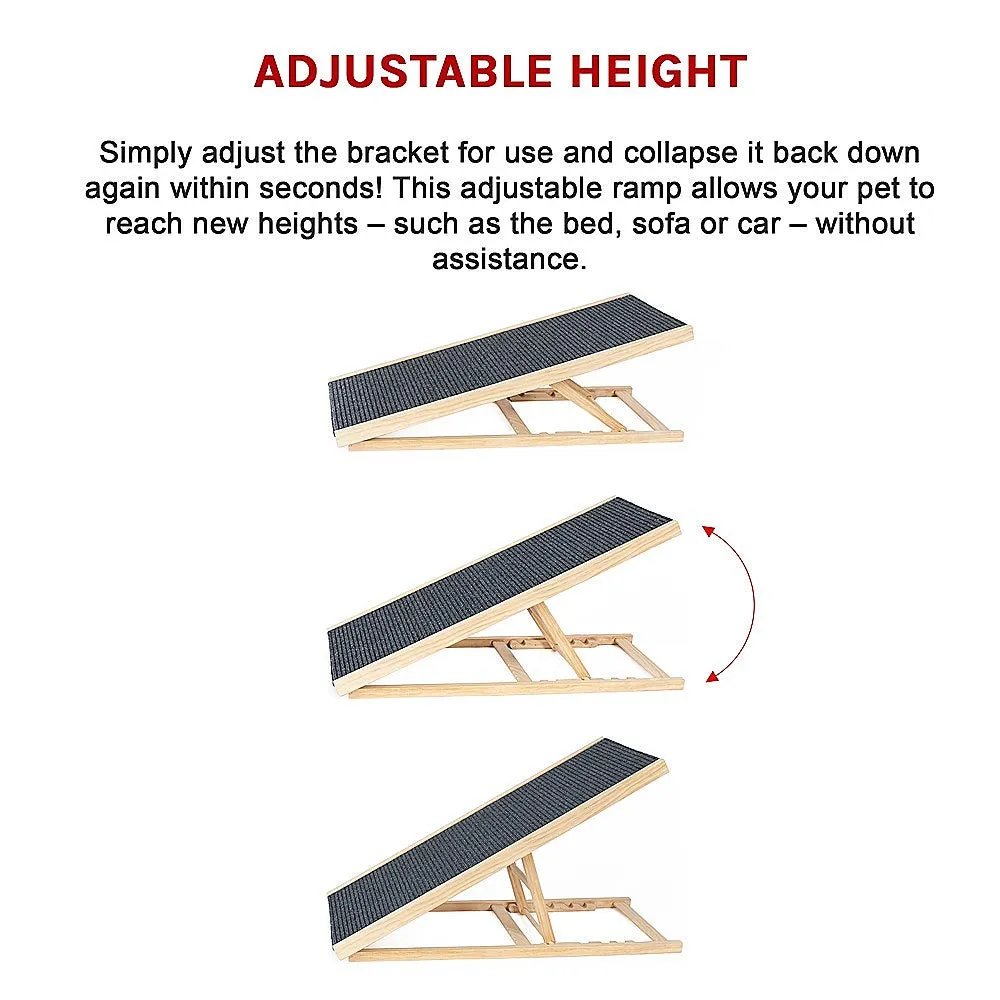 Foldable Non-Slip Dog Ramp, Adjustable Height, 100cm