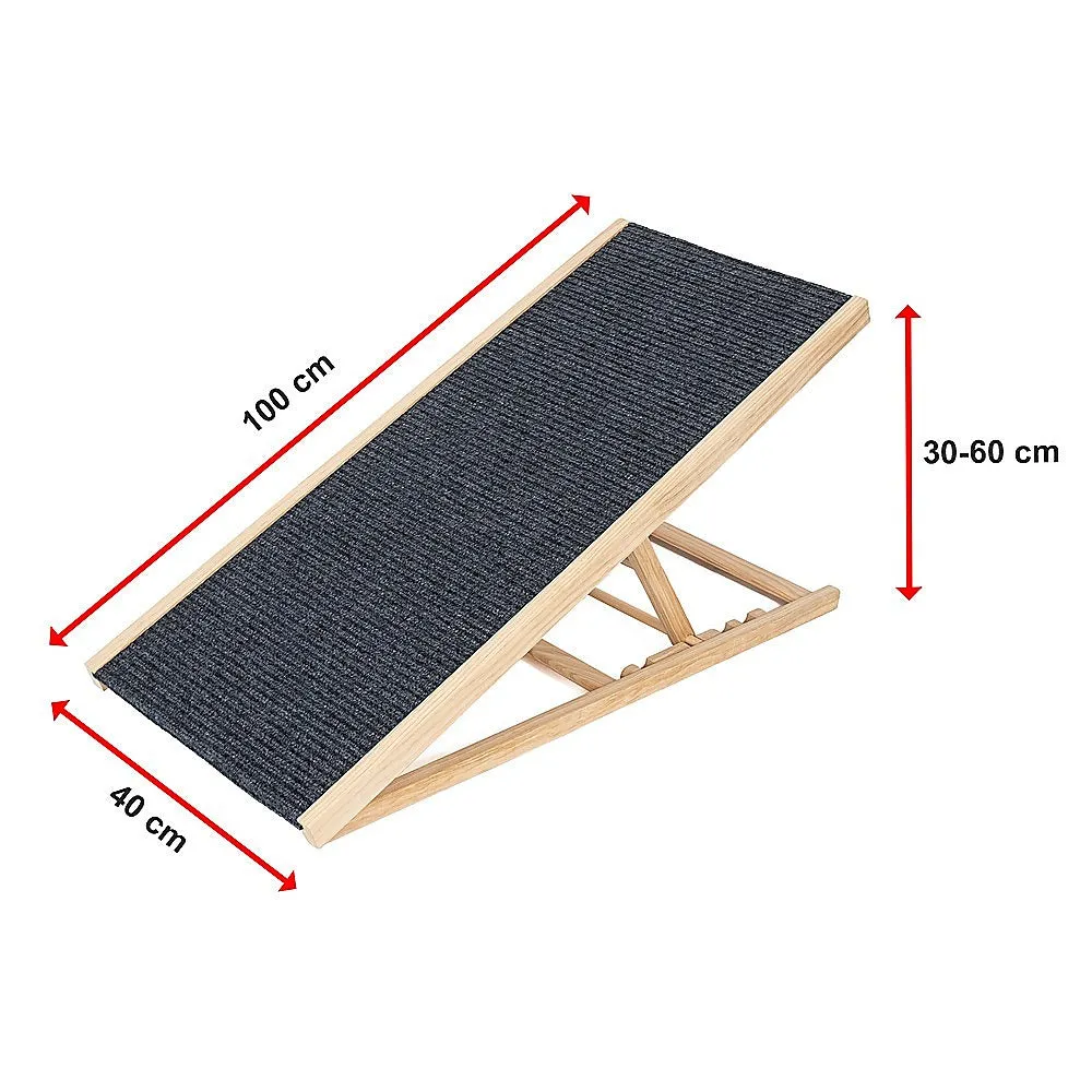 Foldable Non-Slip Dog Ramp, Adjustable Height, 100cm