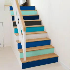 Gradient Color Stair Riser Decals: Vibrant Step Transformation Stickers for Stairs