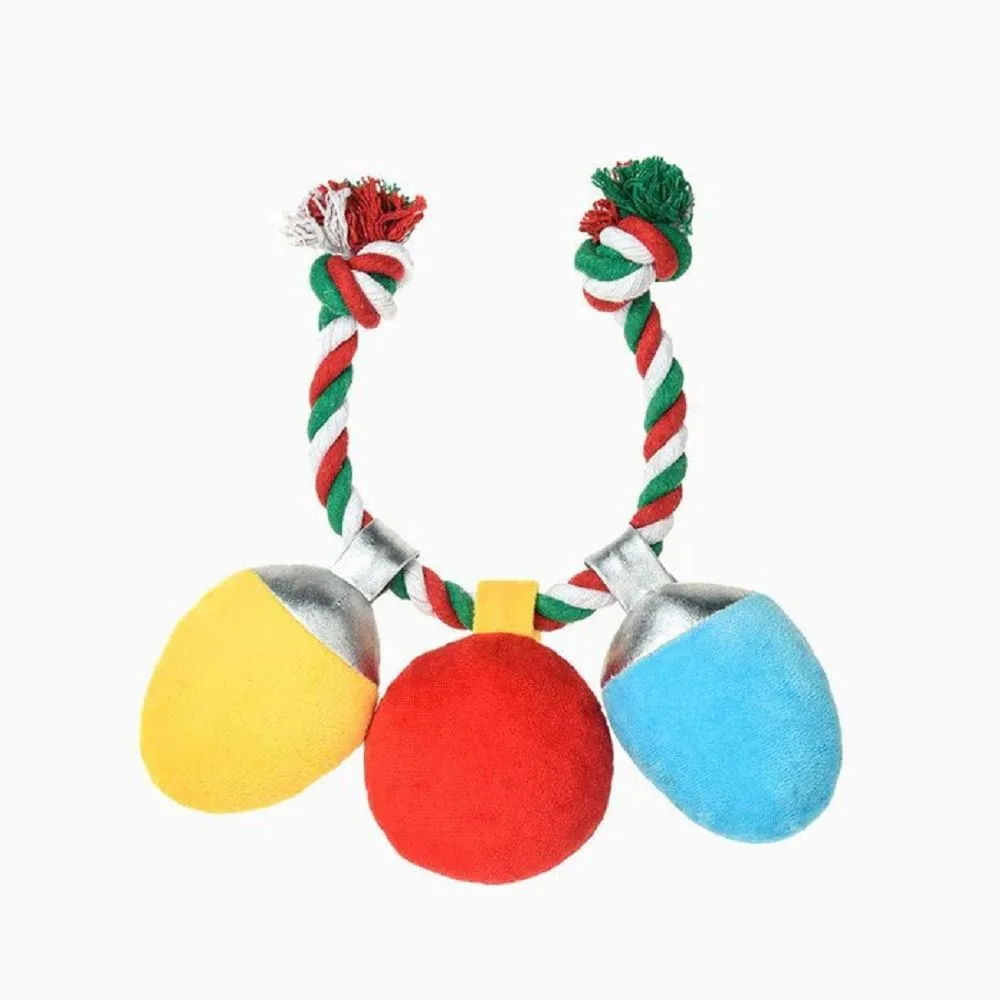 Happy Woofmas - Christmas Light Dog Rope Toy