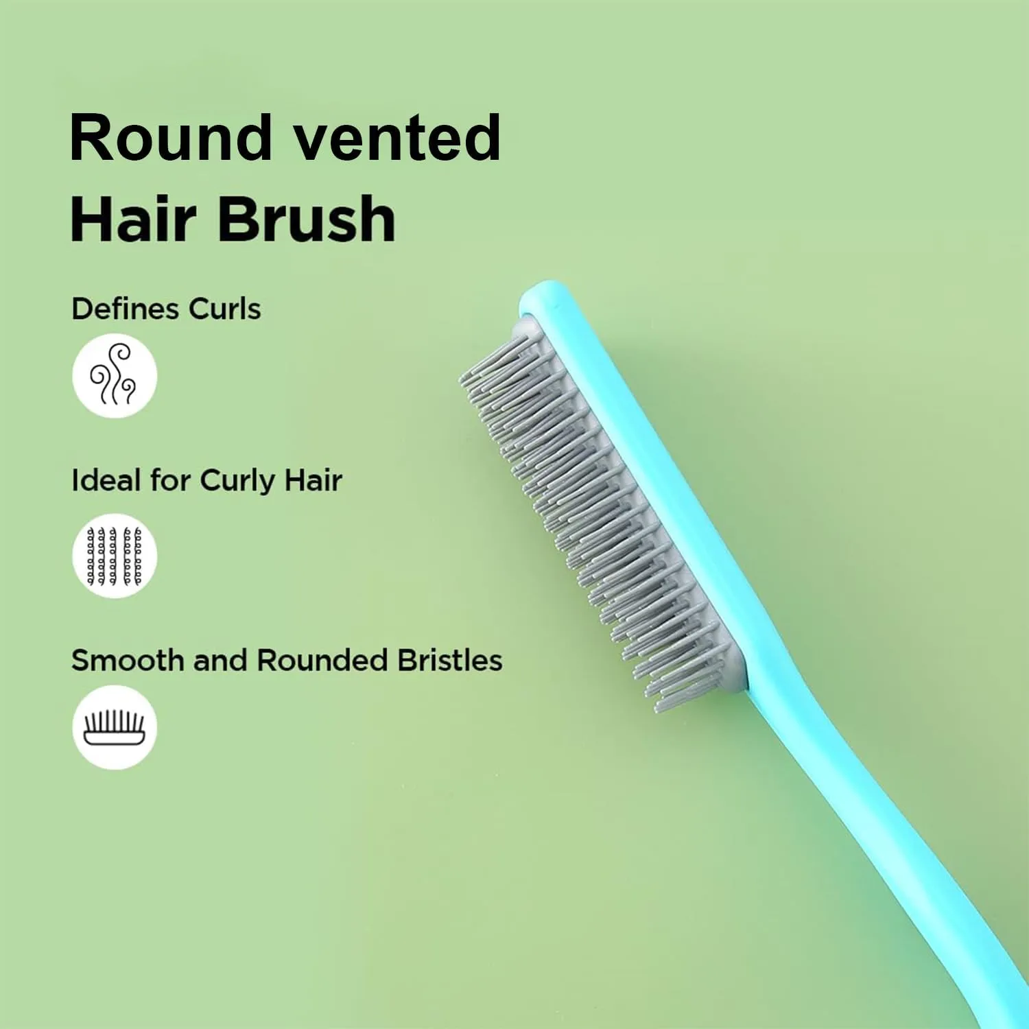 Homestic Hair Brush | Flexible Bristles Brush | Hair Brush with Paddle | Straightens & Detangles Hair Brush | Suitable For All Hair Types | C19-BLE-S | Small | 3 Piece | Blue