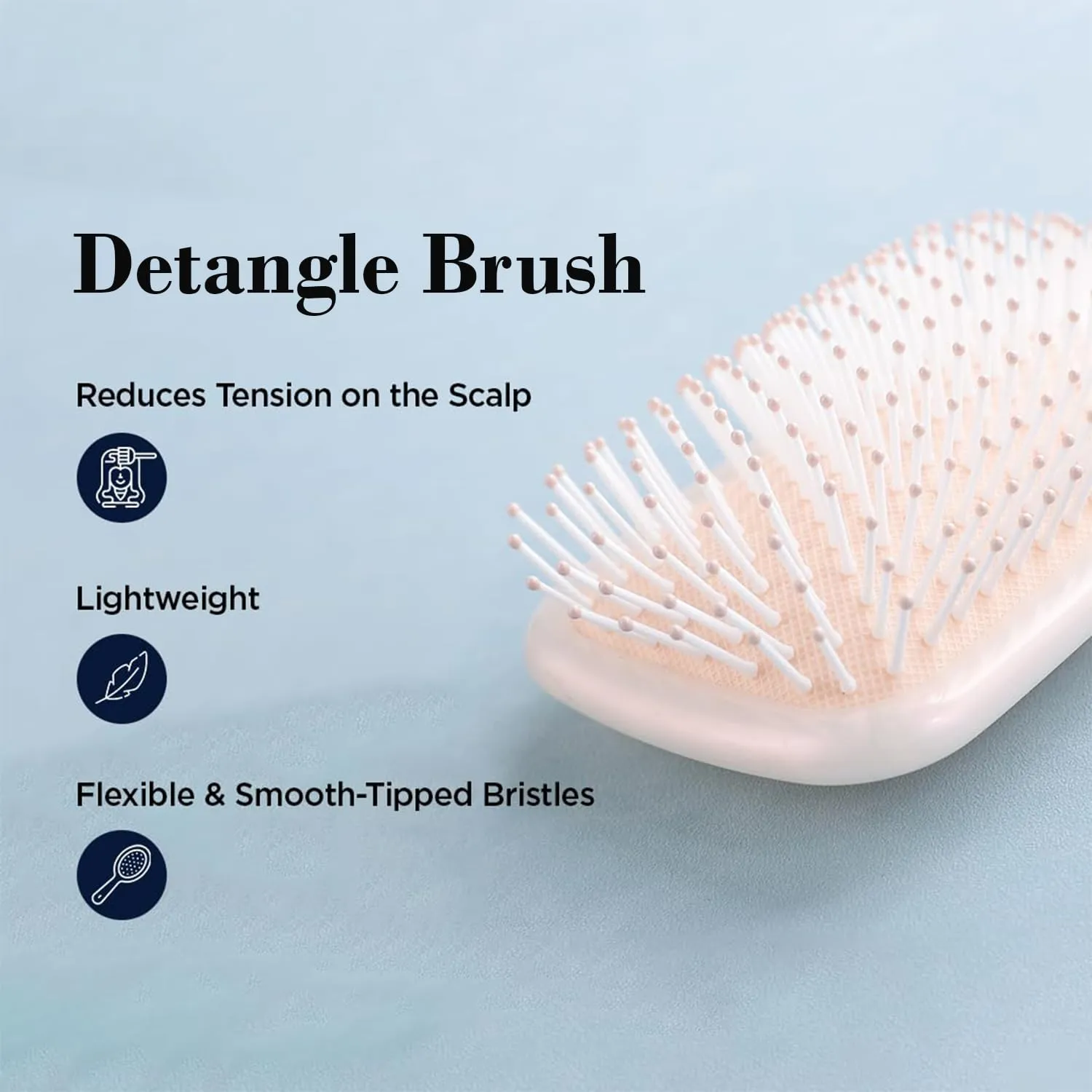 Homestic Hair Brush | Flexible Bristles Brush | Hair Brush with Paddle | Straightens & Detangles Hair Brush | Suitable For All Hair Types | Hair Brush Styling Hair | Set of 3 | Multi