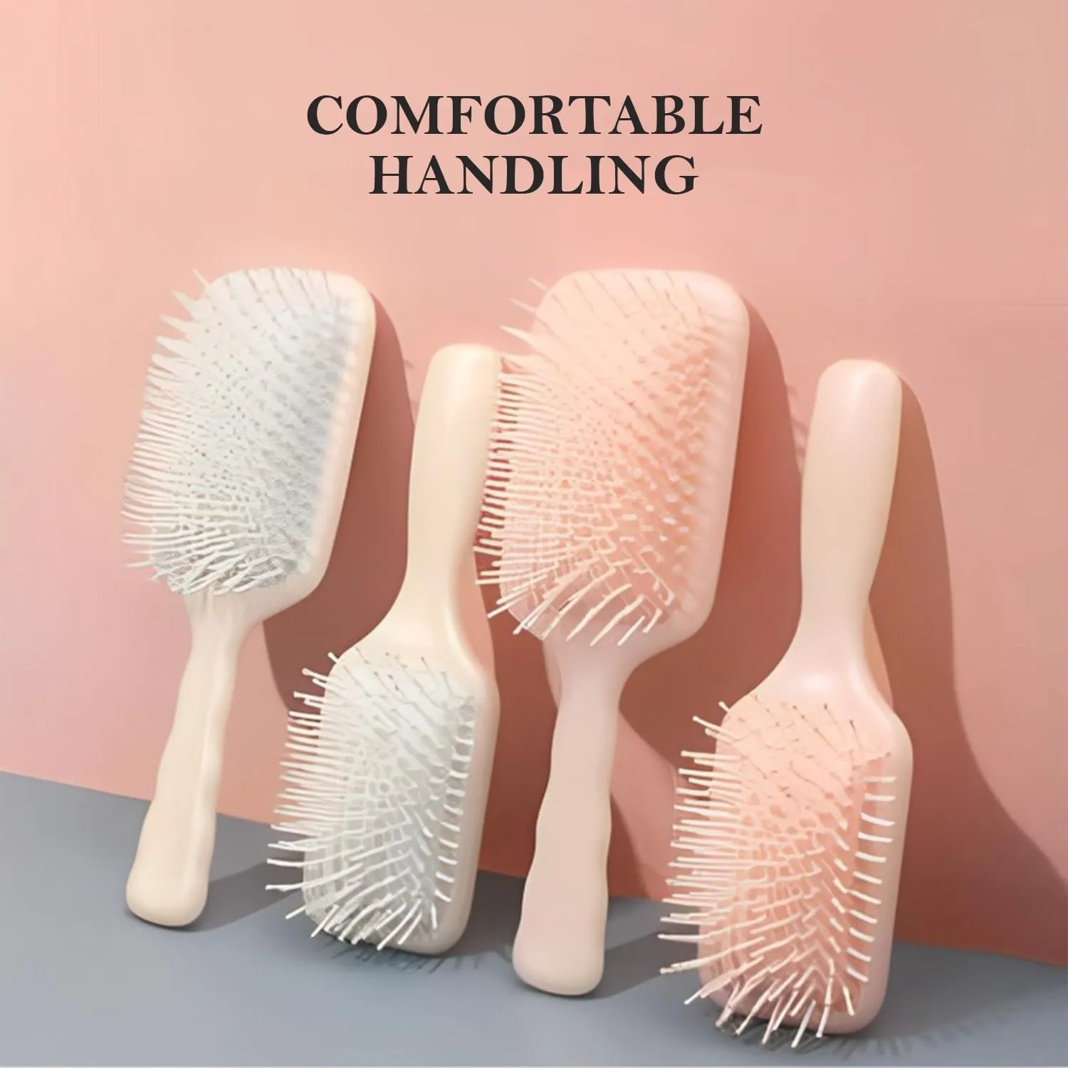 Homestic Hair Brush | Flexible Bristles Brush | Hair Brush with Paddle | Straightens & Detangles Hair Brush | Suitable For All Hair Types | Hair Brush Styling Hair | Set of 3 | Multi