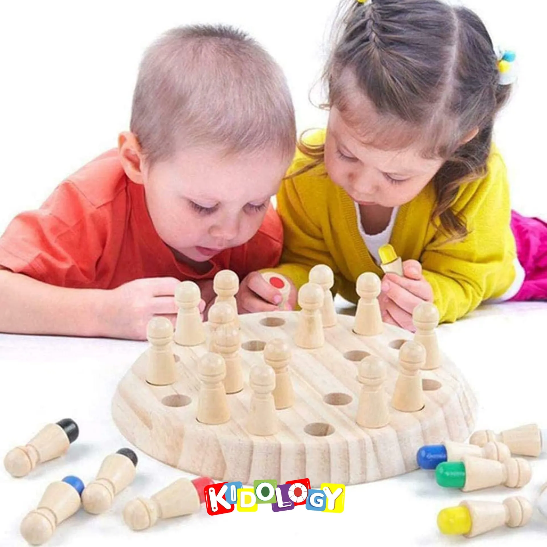 Kidology Children Learning and Educational Geometric Shape Puzzle Quick Matching Board Game, Color Shape Matching Board Game Sensory Educational Learning Toy for Kids (Chess)