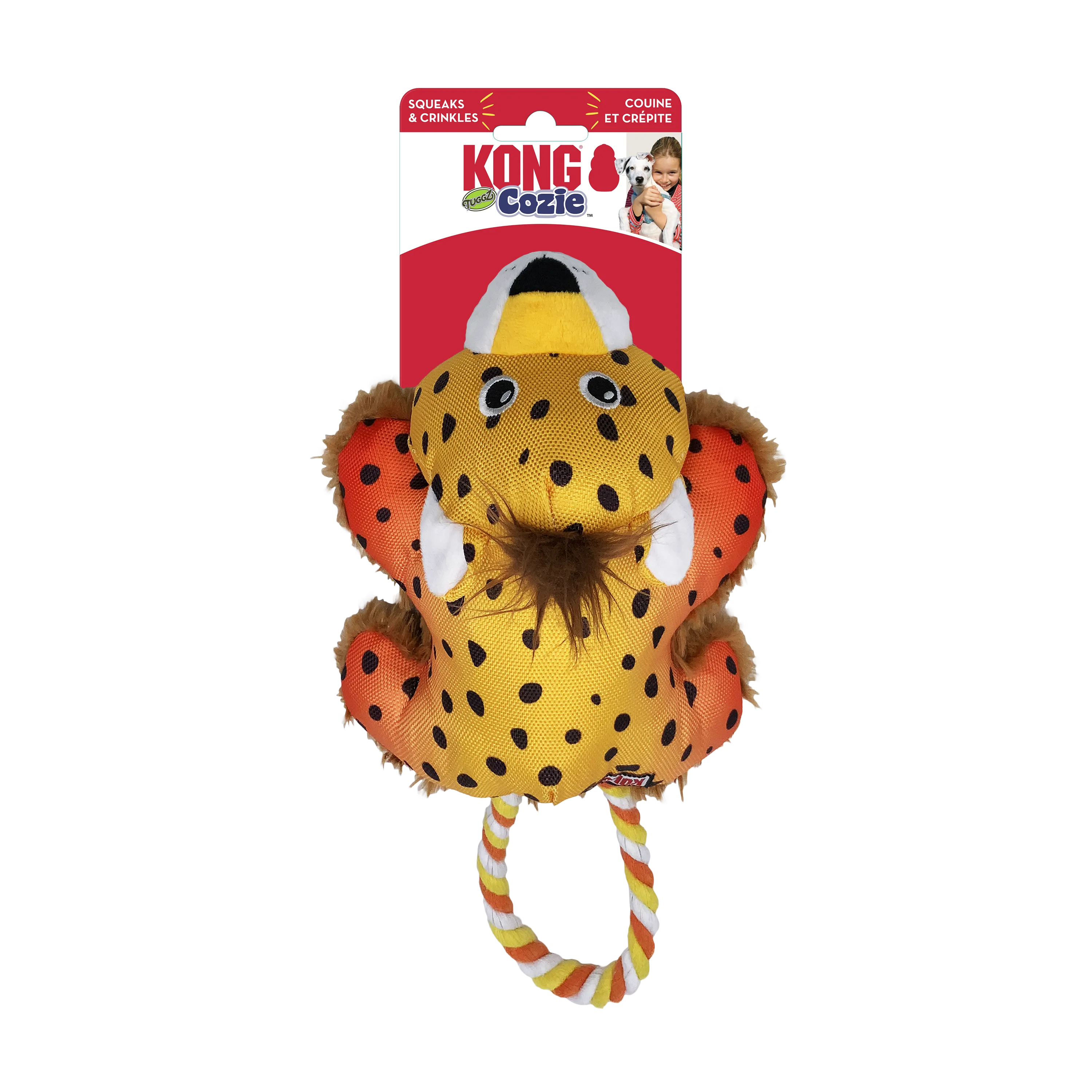 KONG Cozie Tuggz Cheetah’s Dog Toy