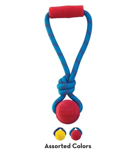 Kong Jaxx Brights Tug with Ball Dog Toy (Assorted Colors)